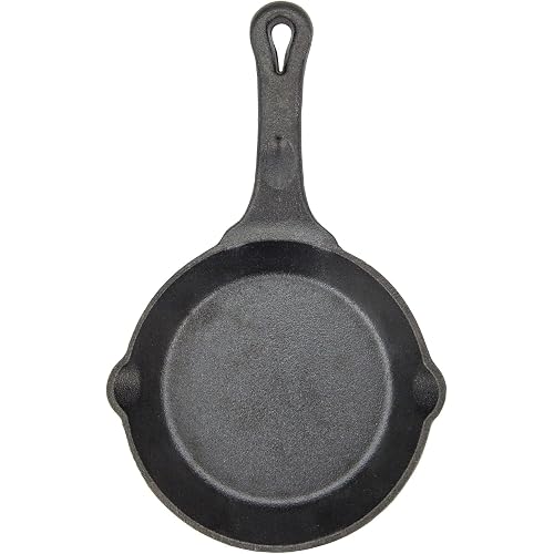 Winco 6" Black Cast Iron Skillet with Handle