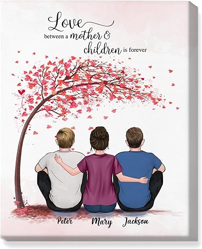 Miniatura 6 de GOSSBY Lienzo impreso personalizado  Madre hija para siempre vinculada juntos (madre e hija)  Decoración de pared personalizada para madre e hija