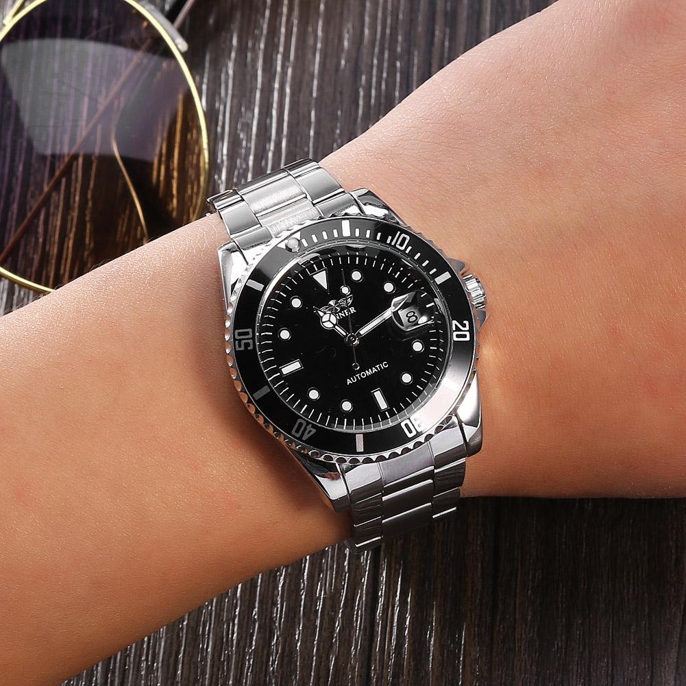 Reloj Mecánico Automático de 3 Colores, Sábana Ajustable, Pulsera de Acero Inoxidable para Mujeres y Hombres R