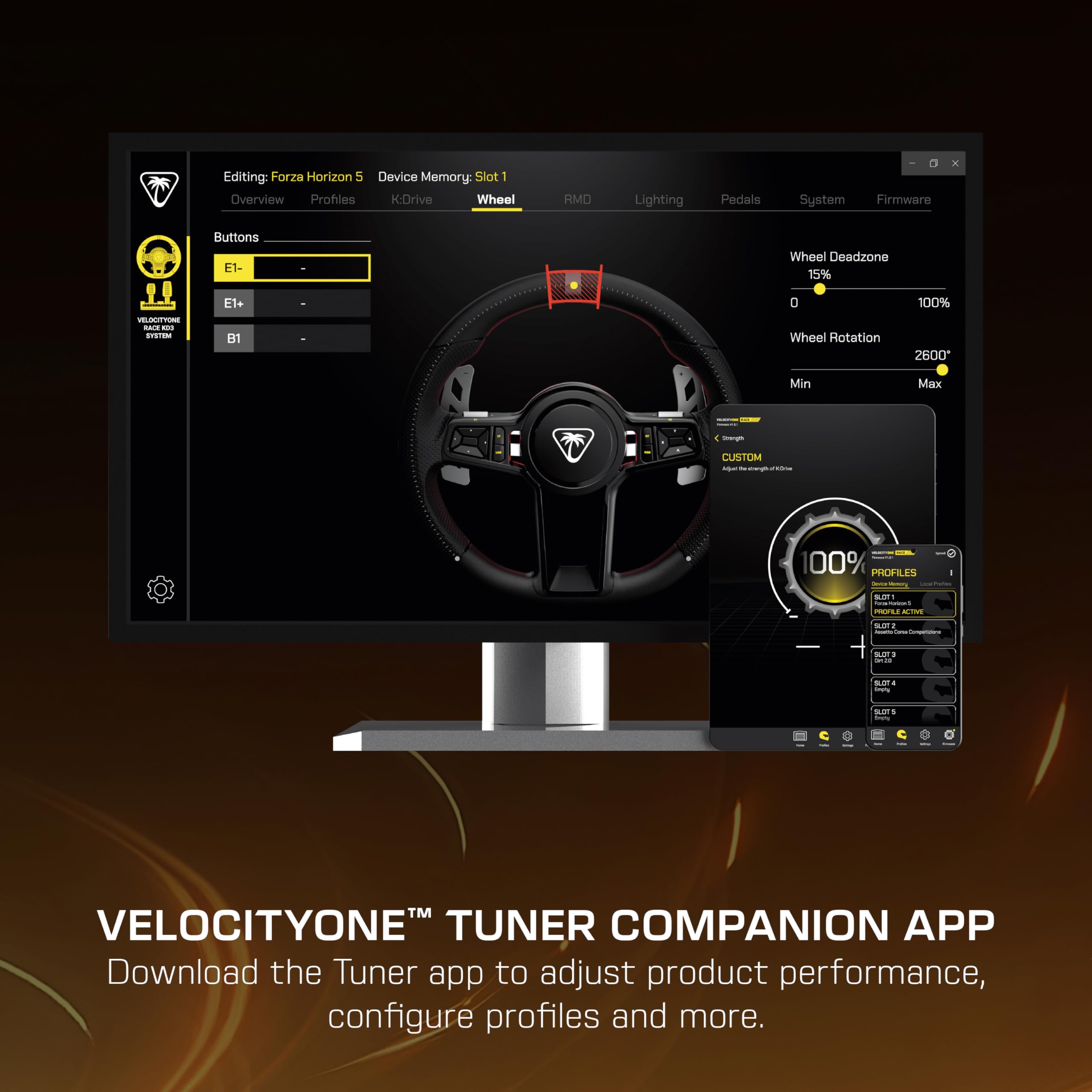 Turtle Beach VelocityOne Race KD3 Volante e pedali con force feedback a trasmissione diretta per Xbox Series X|S, Xbox One e PC Windows – Pedali di freno e acceleratore a effetto Hall