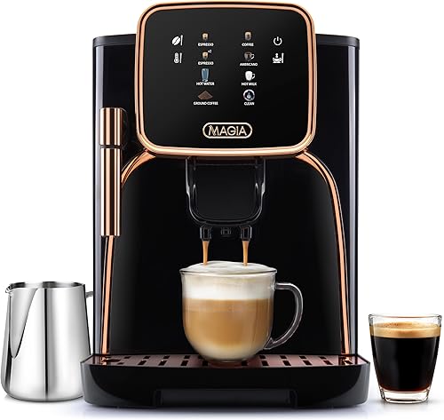 Miniatura 12 de Zulay Kitchen Magia Clasica - Máquina automática de café expreso con molinillo integrado, cafetera de panel táctil, espumador de leche con varita de