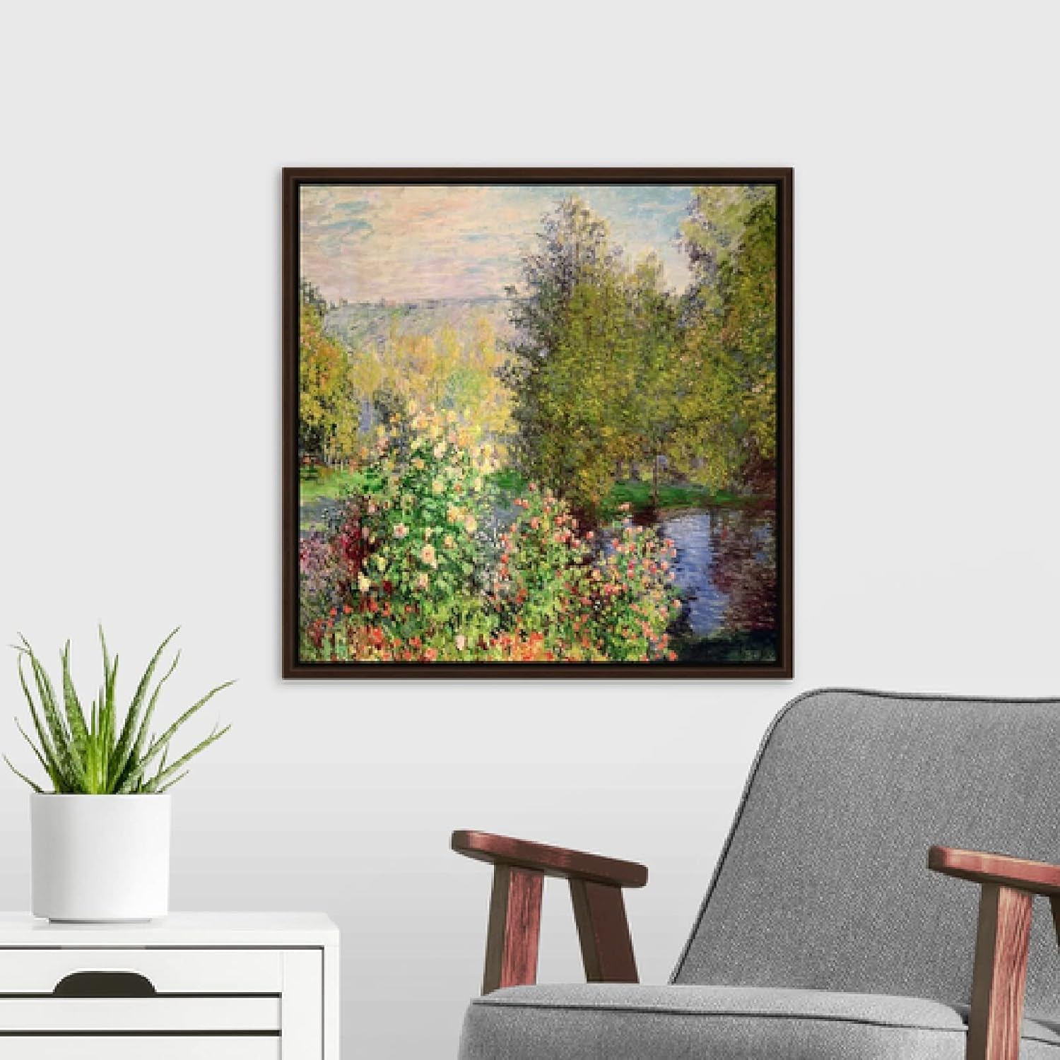 SYSMYXGS Paint by Numbers for Adults Painting by Numbers Kits Oil Canvas Painting with Paintbrushes Acrylic PigmentHome Decor Gifts — A Corner of The Garden at Montgeron by Claude Monet