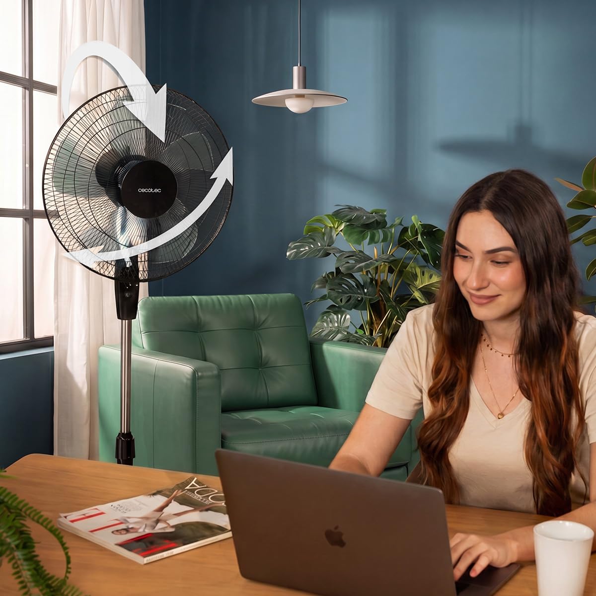 Cecotec Standventilator EnergySilence 515 WindLite Pro 56 W 40 cm 5 Flügel 3 Stufen Oszillation Teleskopstange