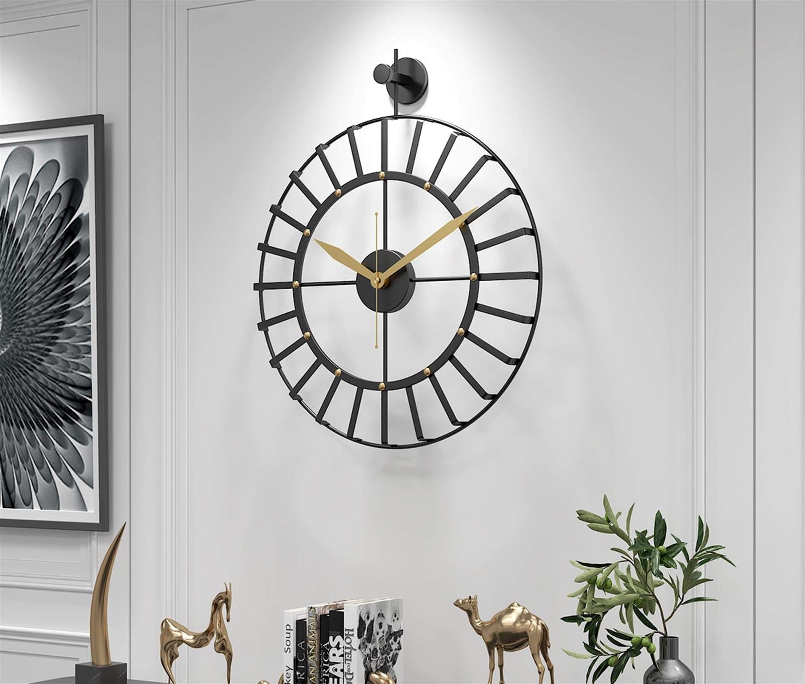 Horloge Silencieuse pour Salon : Fini le Tic-Tac, Décoration en Fer Chic