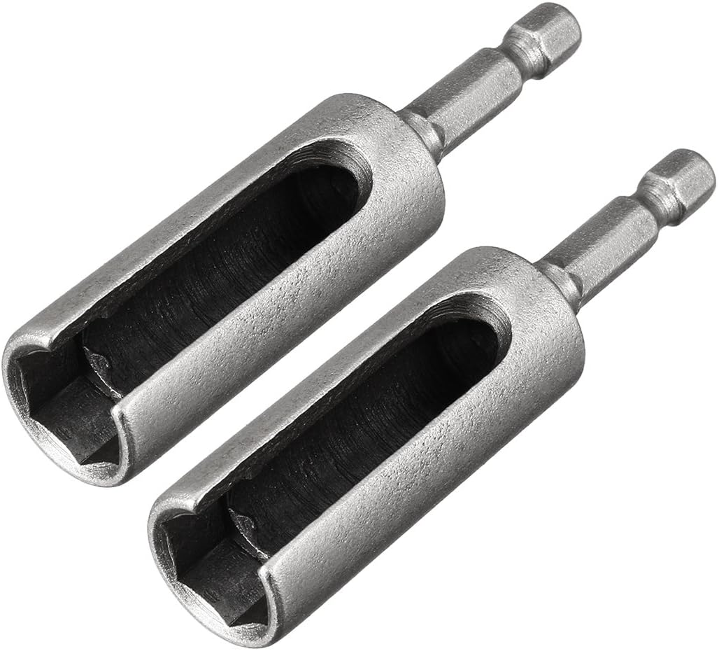 uxcell 2 Pcs 12mm Nut Driver, 1/4" Quick-Change Hex Shank Slotted Drill Bit Socket Wrench Tool, 3 Inch Length