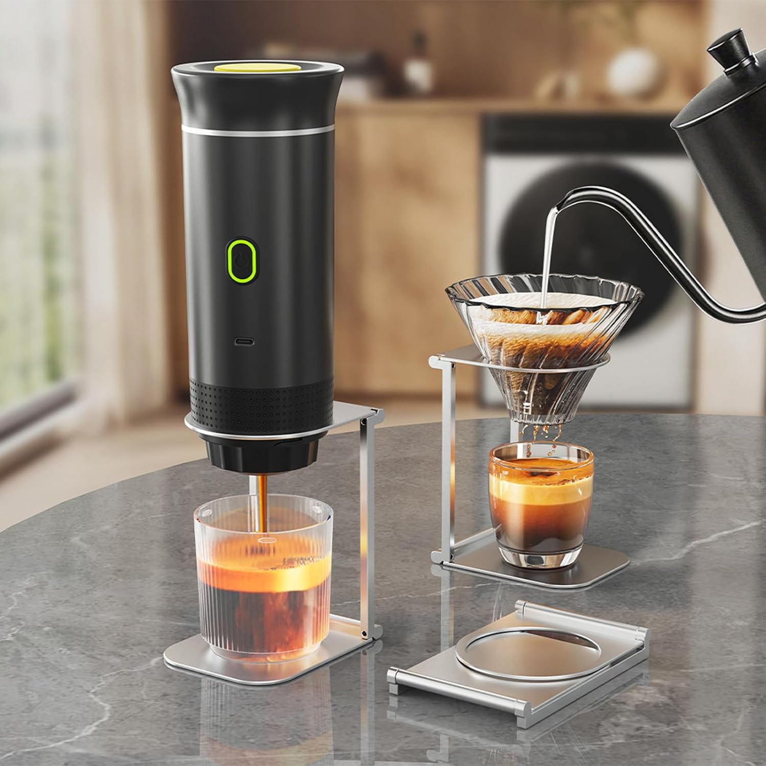 Practical Folding Coffee Machine Stand Premium Aluminum Construction Ideal for on the Brewing Compact Coffee Maker Stand