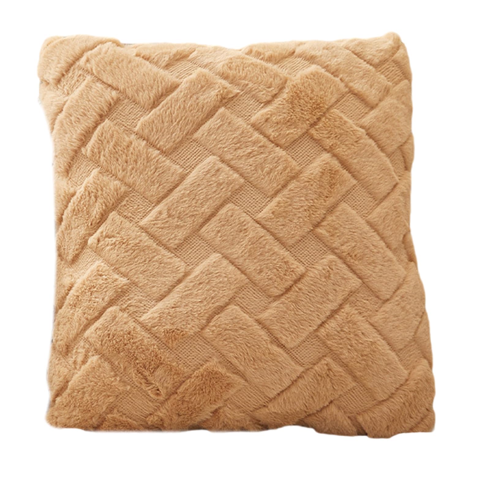 HZBB Luxurious Faux Furry Pillowcase Cushion Covers Pillow Sleeve with Striped Designs for Home Decoration 45x45cm Furry Pillowcase