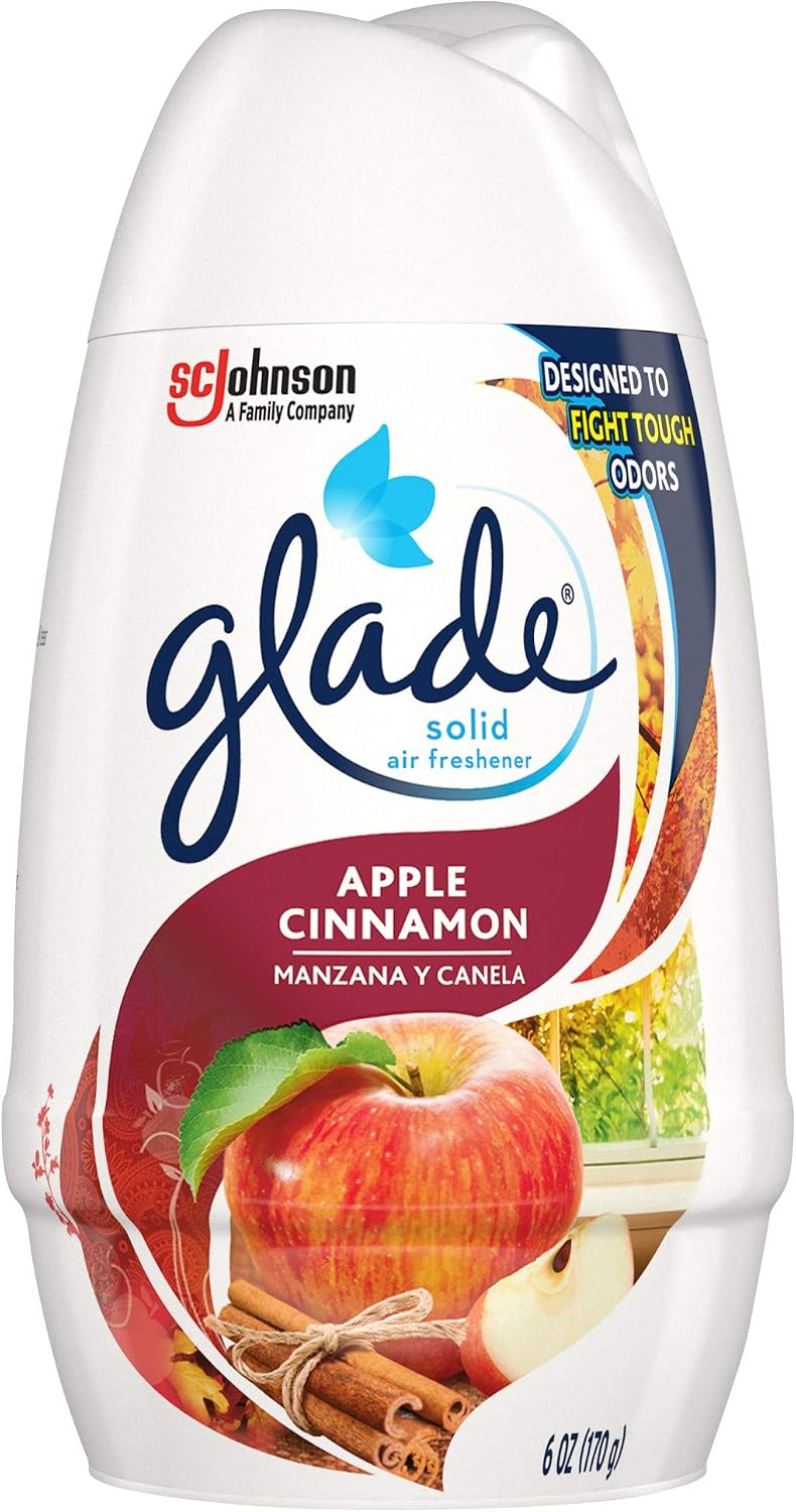 Glade Solid Air Freshener, Deodorizer for Home and Bathroom, Apple Cinnamon, 6 Oz, 12 Count