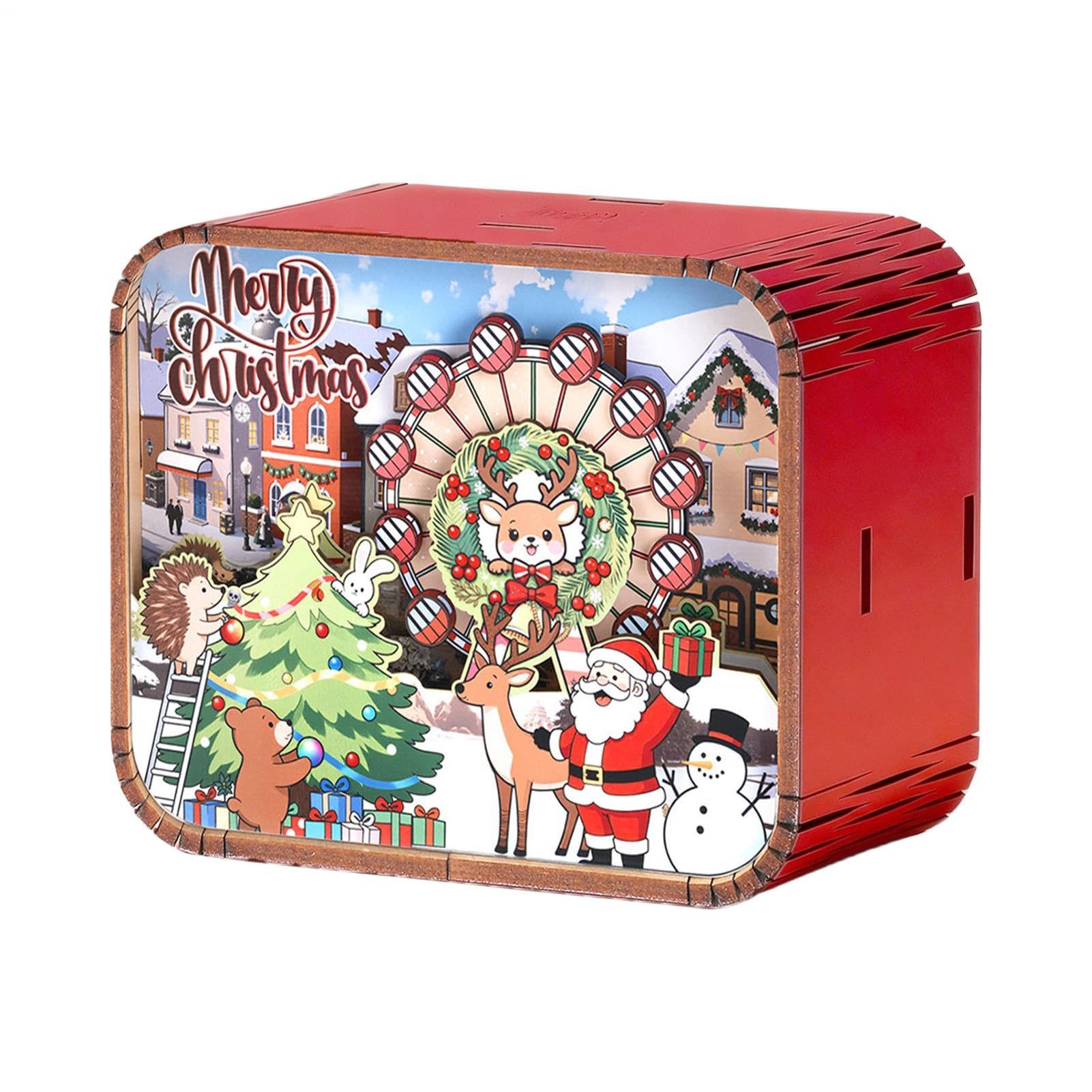 Aufziehbare Spieluhr für Weihnachten, Party-Dekoration, aus Holz | Dekorative Spieluhr für Hausbesitzer Erwachsene Sammler Haus Wohnung Büro D
