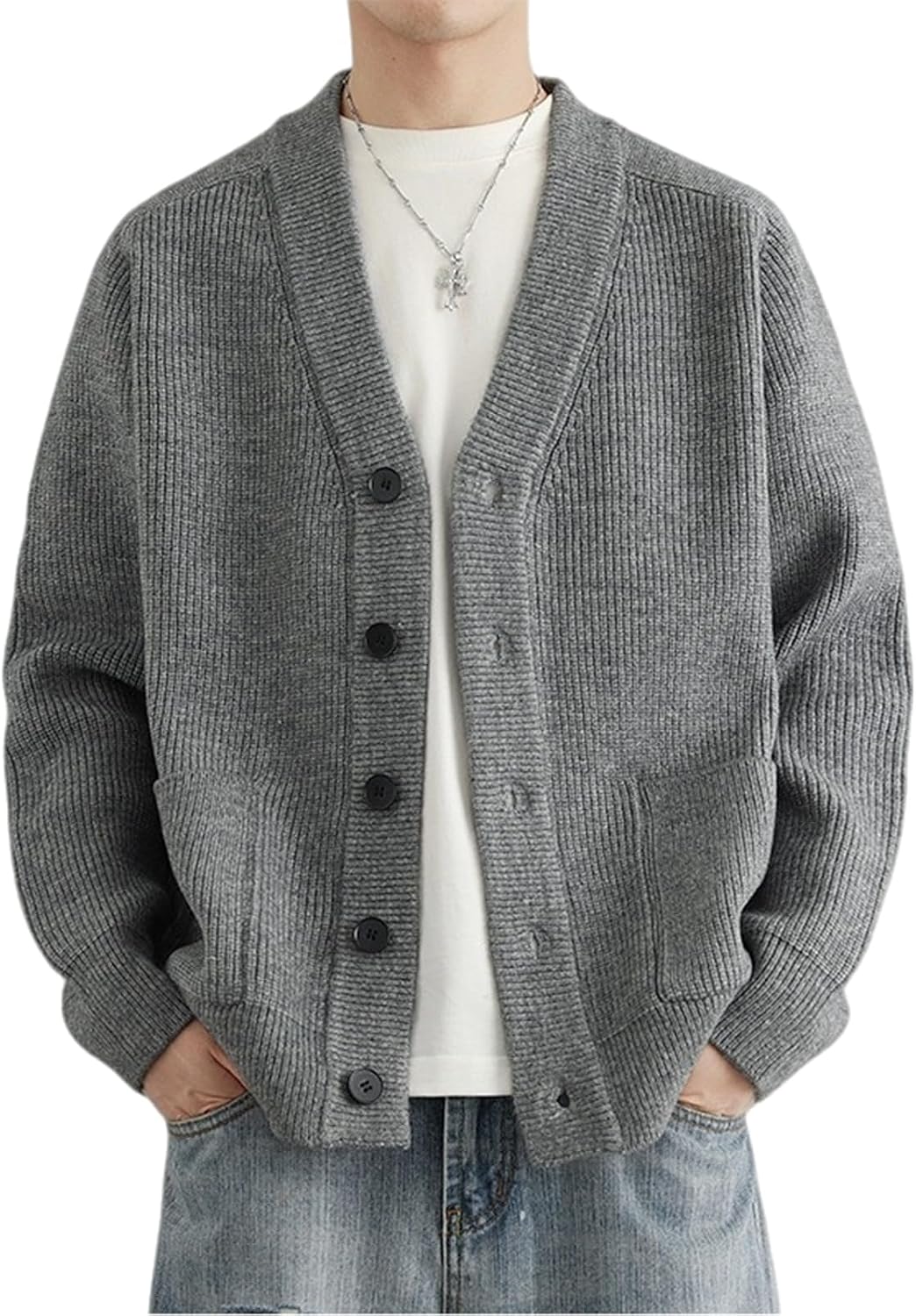 Men's Daily Casual Cardigan Sweater Long Sleeve Knit Top