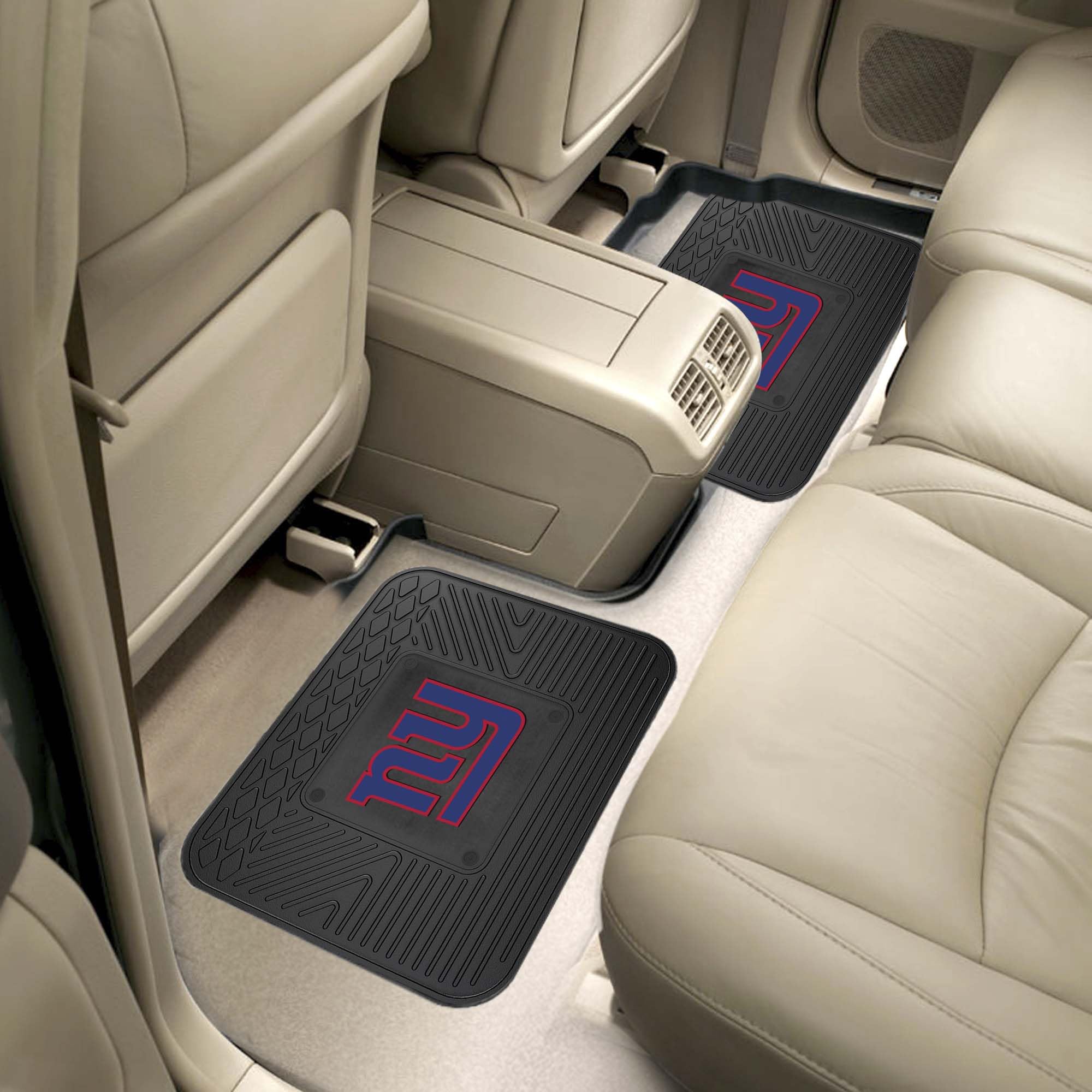 FANMATS 12316 NFL New York Giants Back Row Utility Car Mats - 2 Piece Set, 14in. x 17in., All Weather Protection, Universal Fit, Deep Resevoir Design, Molded Team Logo