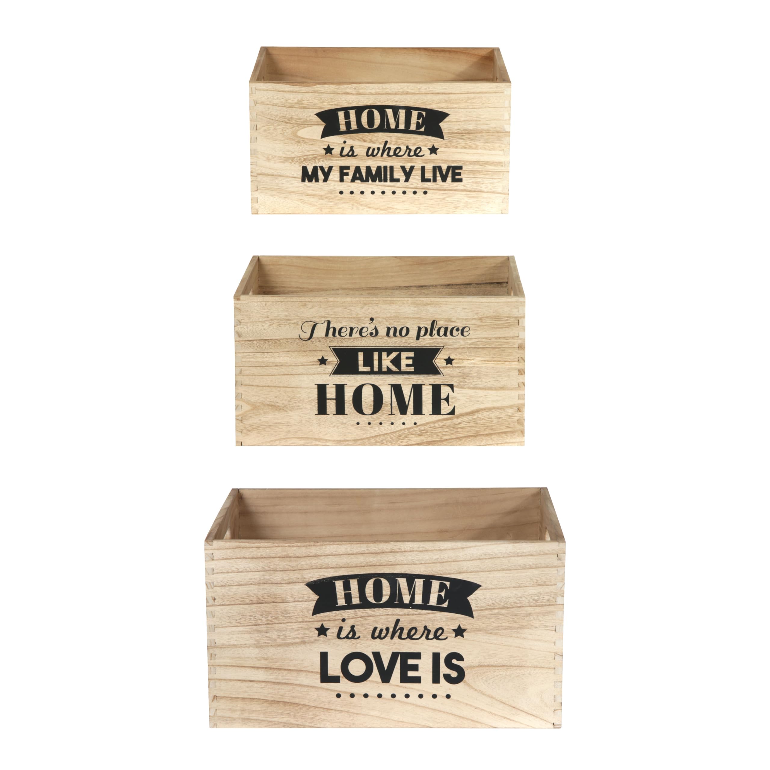 Home Deco Factory Multicolor Cmp Set 3 Cajas Madera Home