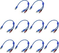 Vista 8 de Antrader Paquete de 10 cables de 1 macho a 2 hembras RCA y cable divisor de audio para automóvil convertidor de audio para automóvil