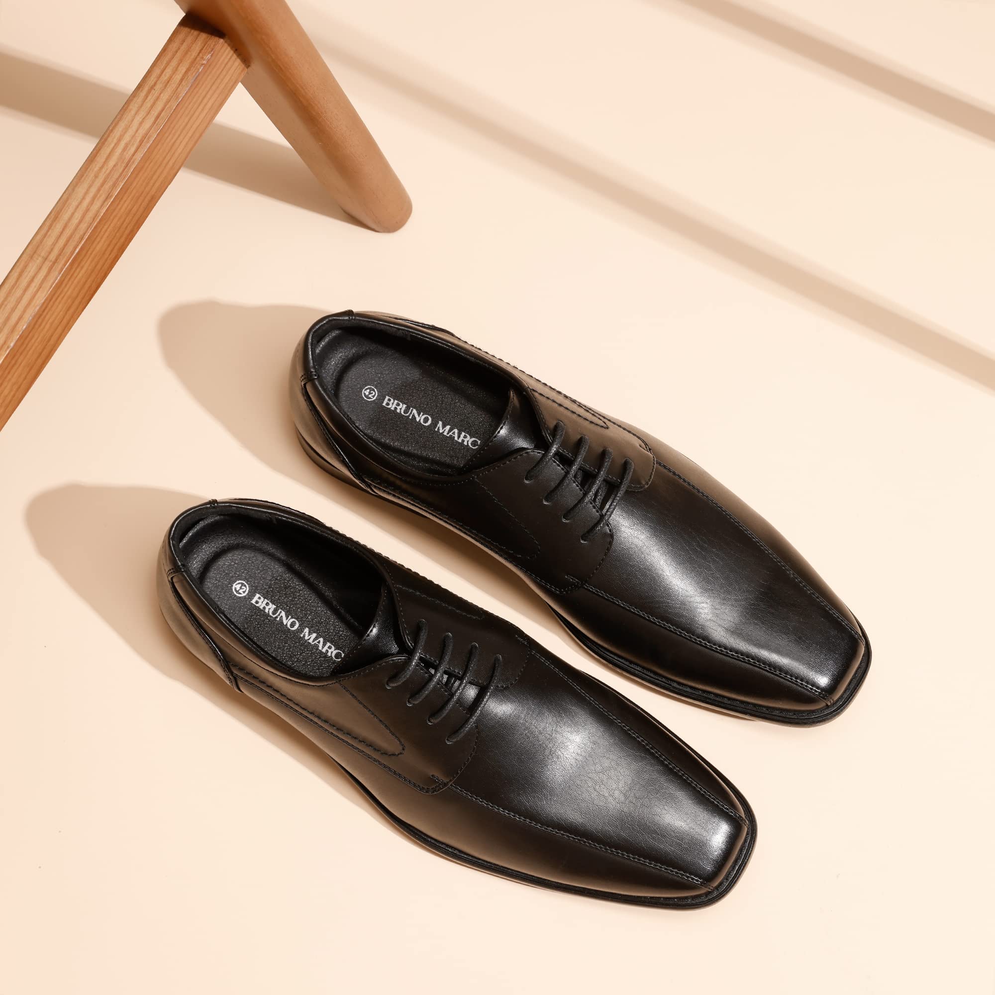 Bruno Marc Scarpe Oxford Uomo in Pelle Stringate Derby Basse Oxford Vintage Elegante