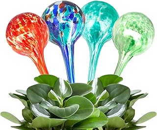 Plant Watering Globes 4 Pcs, Multicolored Plant Self Watering Globes - Self Watering Globes for Indoor & Outdoor Plants Multicolored, Automatic, Glass Watering Bulbs for Everyday Use (150ml)