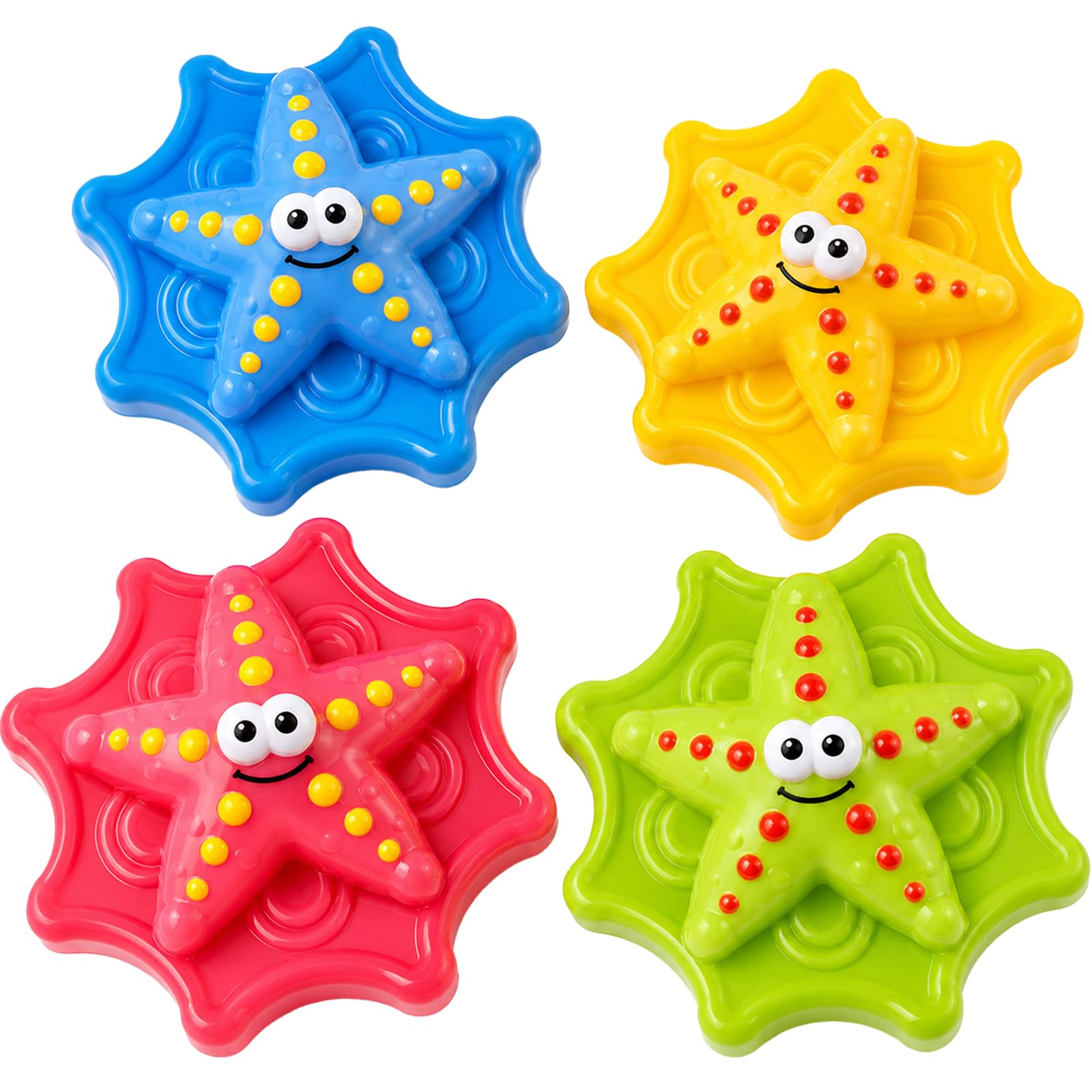 4 Pcs Diving Toys,Pool Game,Water Play Sinking Starfish Figures for Bath Tub,Swimming Pool,Beach,Party Favours,Water Activity,Gift Bag Fillers,Summer Outdoor Games and Ocean Theme Decor Set,Beach Day