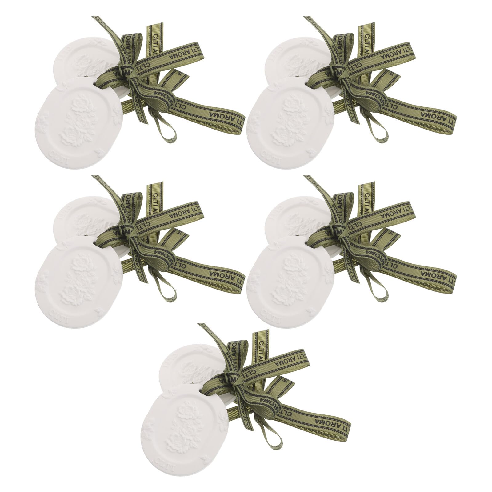 BETOOKY Diffusore Passivo di Oli Essenziali per Auto in Gesso con 10 Compresse Profumate (gardenia + Tè Bianco), Deodorante Sospeso per Interni Auto, Armadio e Bagno, Profumo a