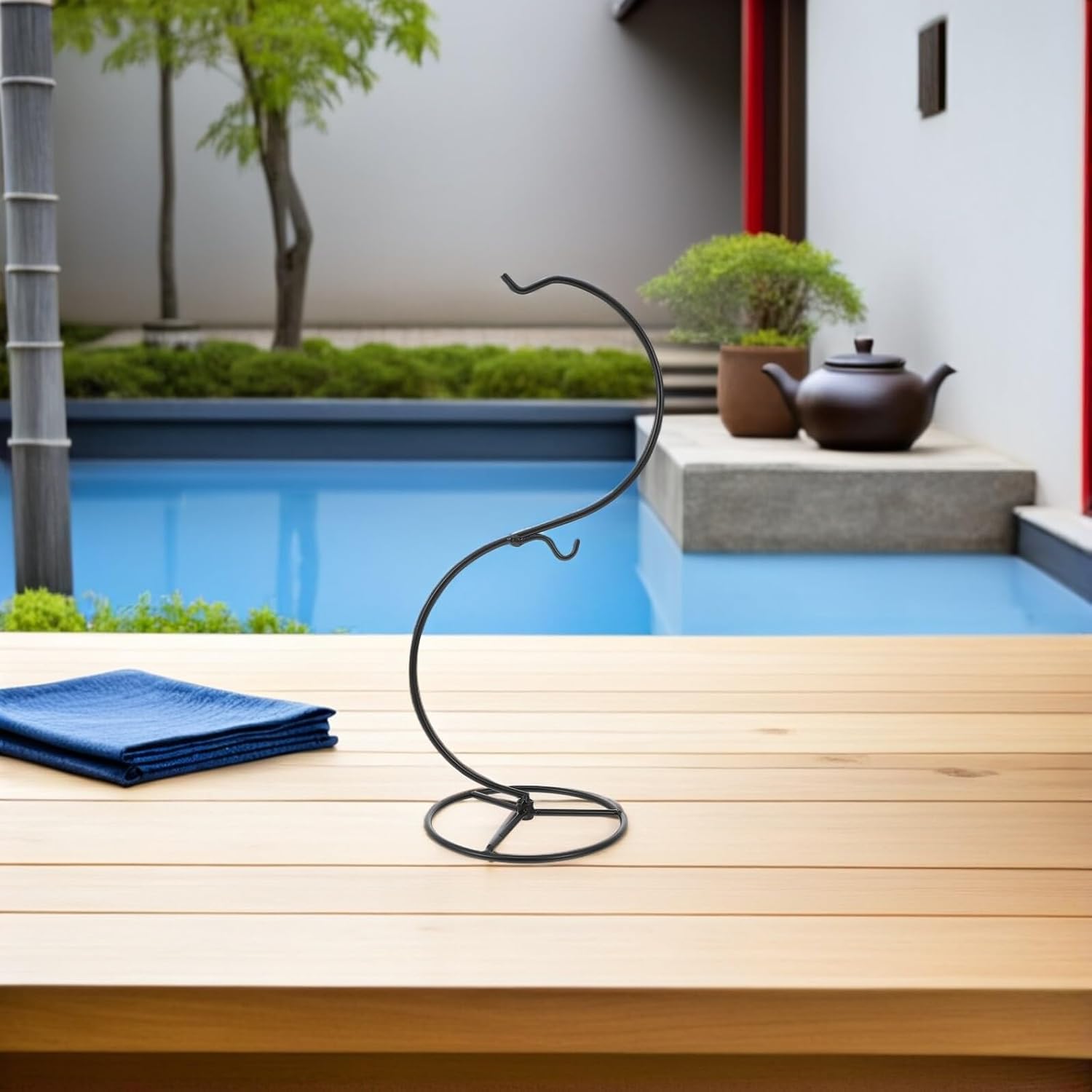 2pcs Iron Wire Hanging Hook Stand for Air Plant Holders and Glass Globe Display – S-shaped Micro Landscape Hanger Rack 14x34.2cm for Home Décor and Christmas Ornament Display
