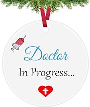 Future Doctor Gifts Christmas Ornaments New Doctor Gift Doctor Graduation Gift Doctor In Progress Ceramic Ornament Inspirational Gift for Medical Student Christmas Birthday Gift Soon to Be Doctor Gift