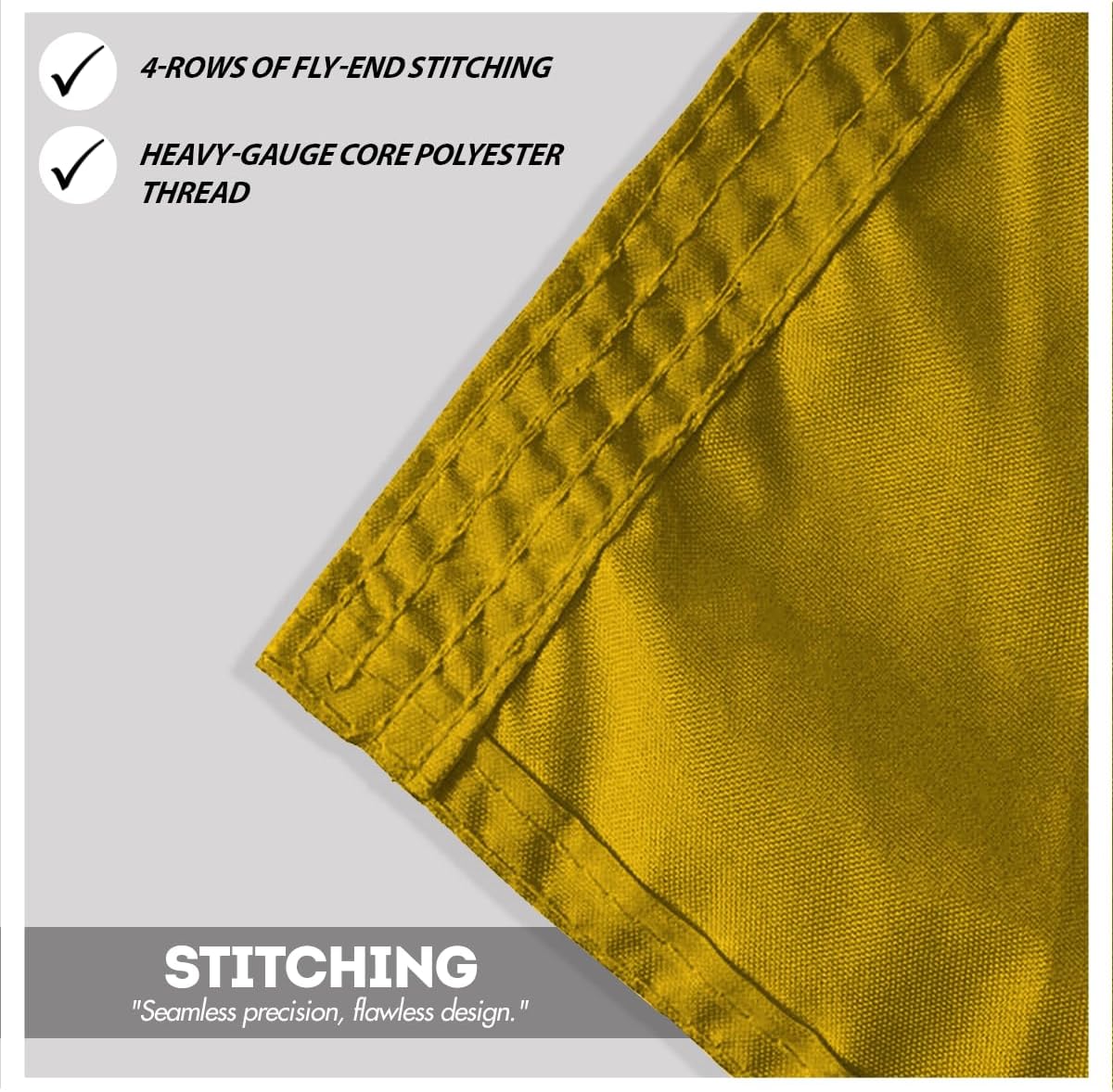 AGAS Lima Code L Marine Signal 2x2 Ft Flag - Printed 200D Nylon - Canvas Header - Brass Grommets - Colorfast & Stitched Edges - Nautical Boat Flag - Naval Code Signal Flag.