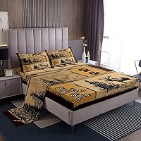 Vista 8 de Feelyou Juego de Sábanas Vintage con Flores Groovy Estilo Retro Sábanas Florales Boho con Sábana Bajera de Bolsillo Profundo para Niños Años 60 70