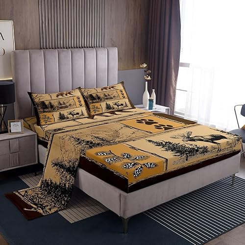 Miniatura 8 de Feelyou Sábanas de Flores Groovy con Bolsillo Profundo Sábana Bajera Ajustable 60S 70S 80S Flores Hippie Bohemias Juego de Sábanas Retro Floral Boho