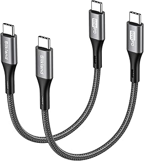 Silkland USB C to USB C Cable Short 15 cm 2 Pieces 60 W 3 A/20 V, PD3.0 & QC4.0+, Charging Cable 0.15 m for iPhone 17 Pro/Air, 16 15/Pro Max/Plus, Samsung S25 Ultra/S24/S23, iPad Pro/Mini, MacBook Air