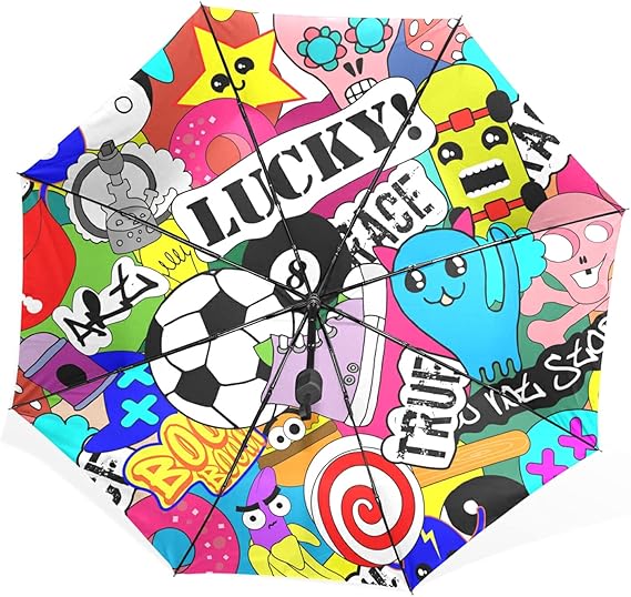 Amazon Co Jp 折り畳み傘 おしゃれ 折りたたみ傘 雨傘 日傘 グラフィティ ストリートアート ポップアート メンズ 男の子 晴雨兼用 軽量 コンパクト 頑丈 梅雨対策 超撥水 遮光 Uvカット 紫外線対策 人気 遮熱 ファッション