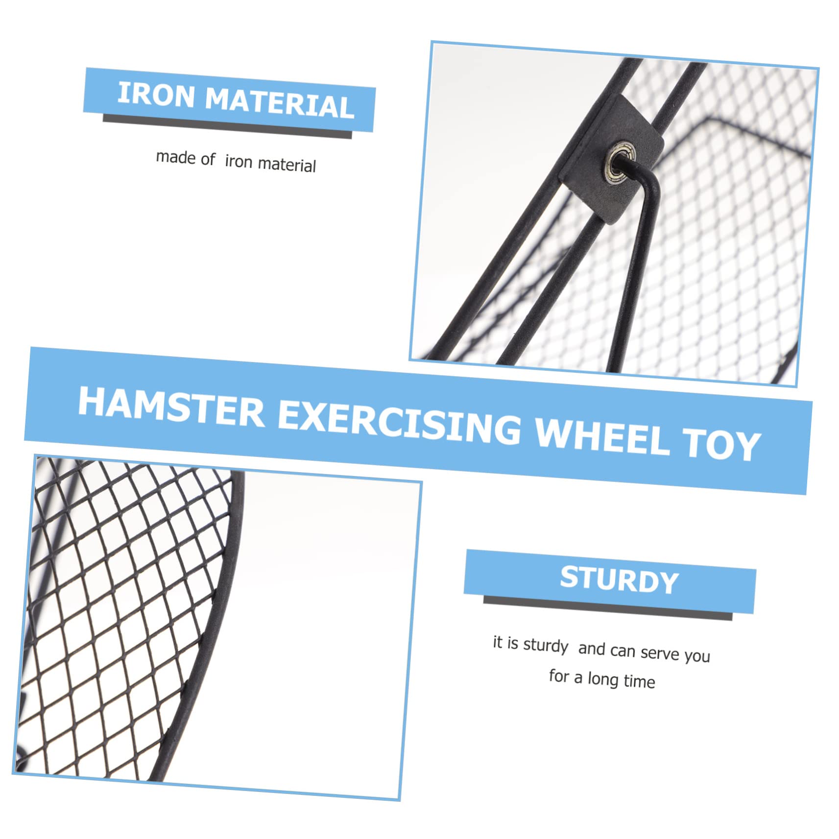 WOONEKY Roue Silencieuse Boule pour en Fer Noir Hamster Doré 25cm Jouet D’Exercice Sûr pour Petits Animaux Écureuil