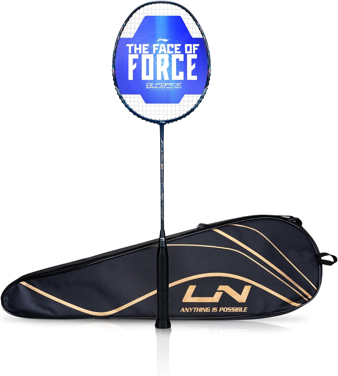 Li-Ning G-Force 3800 II Superlite Strung Badminton Racket with Full Cover | 5U | Maximum Tension ≤ 30 Lbs