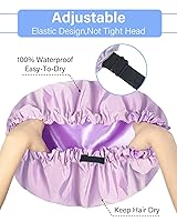 Vista 6 de Aquior Gorro de Ducha, Gorros de Ducha Extra Ajustables para Mujeres de Doble Capa Impermeables Reutilizables Gorro de Cabello, Gorro de Cabello