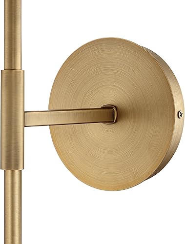 Miniatura 5 de Nathan James Millie - Aplique de pared enchufable, lámpara de lectura de cabecera con pantalla de algodón y placa trasera de latón, juego de 2