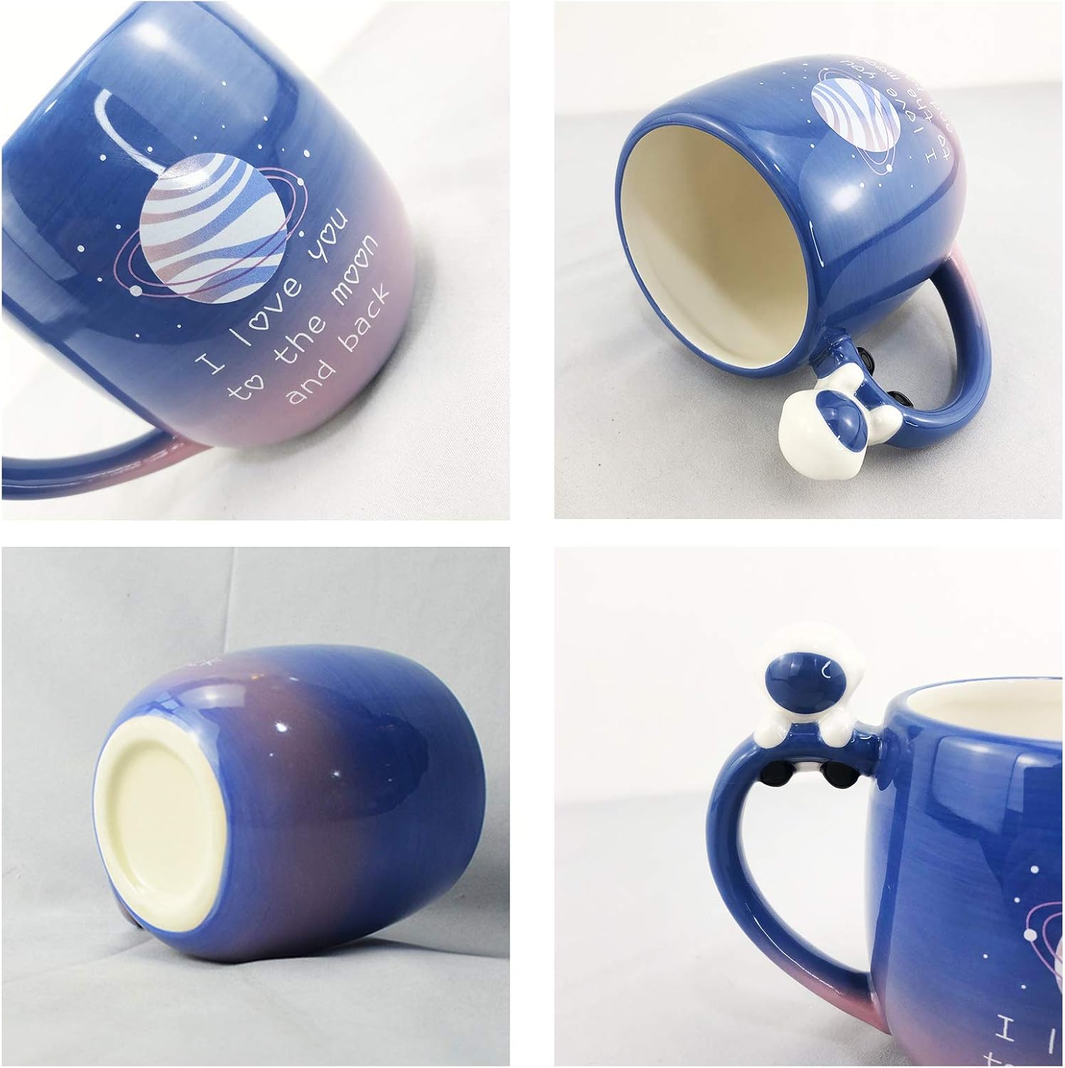 16 Ounce Large Ceramic Mugs with Handle, Love You to the Moon and Back Gift Coffee Tea Cup Mug