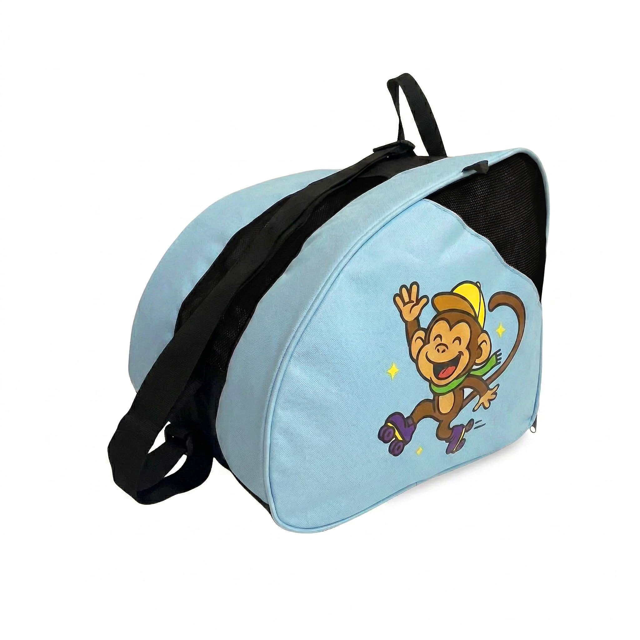DOJA Barcelona Bolsa para Patines para Niños - Azul Mono - Correa Ajustable y Acolchada, Mochila Patines, Buena Capacidad para Equipamiento y Calcetines, Bolsa Niña y Niño, Material Resistente