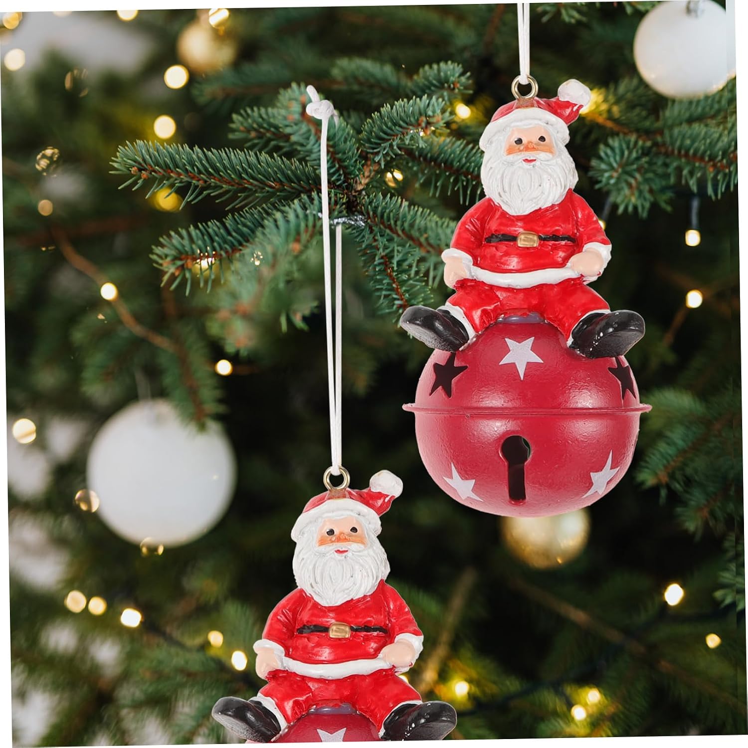 Xmas Bell Ornament Red Metal Hanging Decor for Christmas Tree image 5