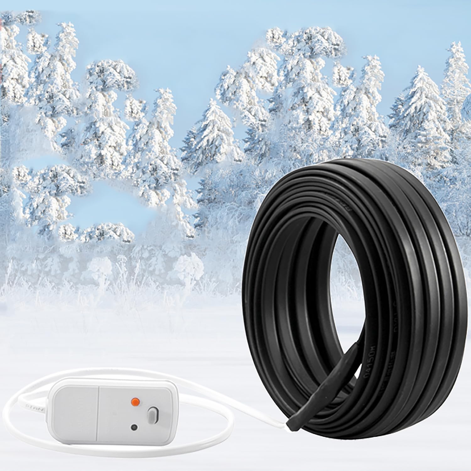 JOSBY Cable Calefactor para tuberías, Cinta calefactora anticongelante autoajustable, con tapón antifugas, Utilizado para anticongelación/descongelación/Aislamiento de tuberías de Agua doméstica