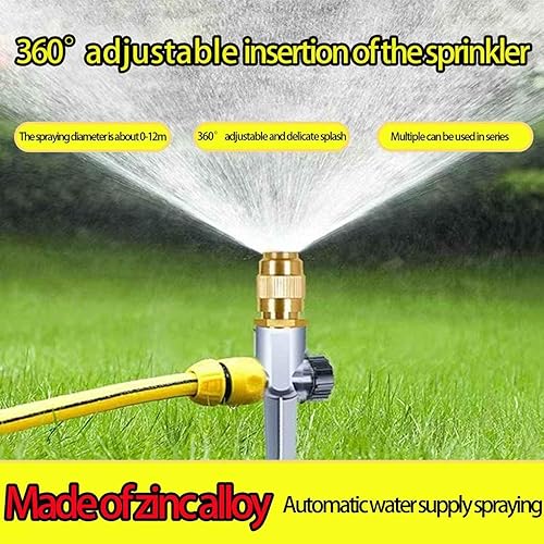 Miniatura 7 de Paquete de 2 rociadores de metal para patios, césped, con boquillas de punto fijo, rociadores de jardín para áreas pequeñas, aspersor para patio