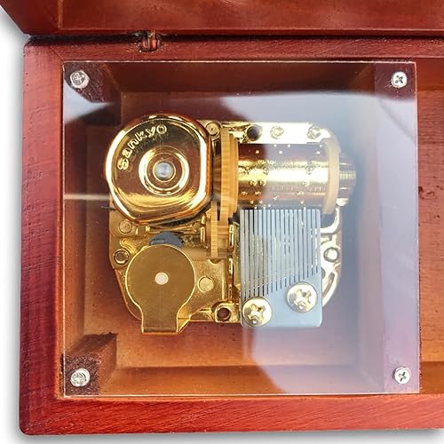 Miniatura 3 de BinkeGG Caja de joyería de madera ahueca hacia fuera la caja de música con el mecanismo musical de Sankyo Tune La bella y la bestia