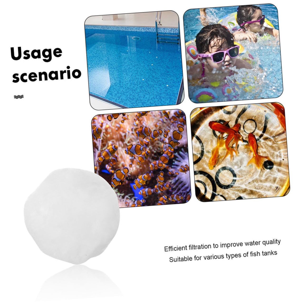 SUPVOX Palline Filtranti per Piscina in Fibra Professionale Bianco Sostituiscono Sabbia per Filtri Acqua Piscina Spa e Vasche Idromassaggio