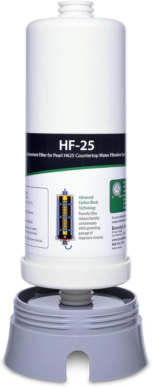 Brondell HF-25 Carbon Block Water Filter Replacement for Pearl Countertop Filtration System