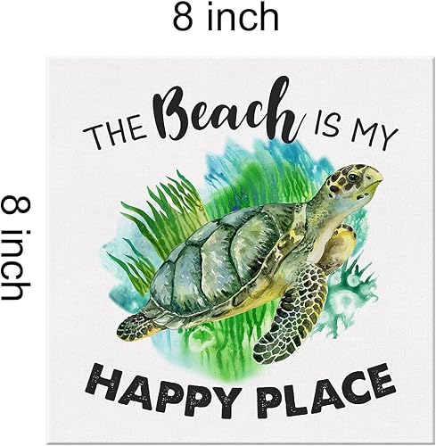 Miniatura 2 de Lienzo impreso con diseño de tortuga marina de campo, decoración de pared, póster de vida en la playa, obras de arte enmarcadas, letreros de