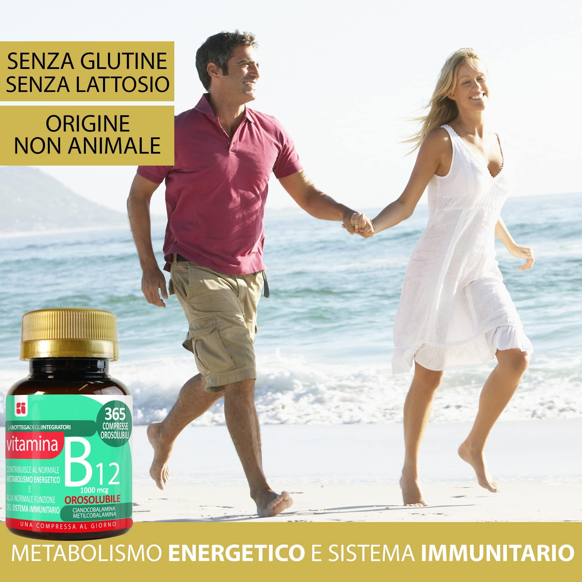 Vitamina B12 Masticabile 1000 mcg 3650 Compresse Orosolubili 1 al dì | Senza Glutine e Lattosio | non di origine animale | Cianocobalamina Metilcobalamina | Energia | Sistema Immunitario