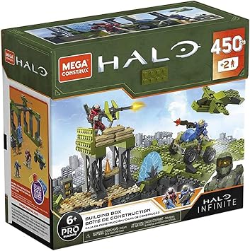 Mega Construx Halo Building Box Halo Infinite Construction Set with Spartan Gungnir Character Figure, Building Toys for Kids
