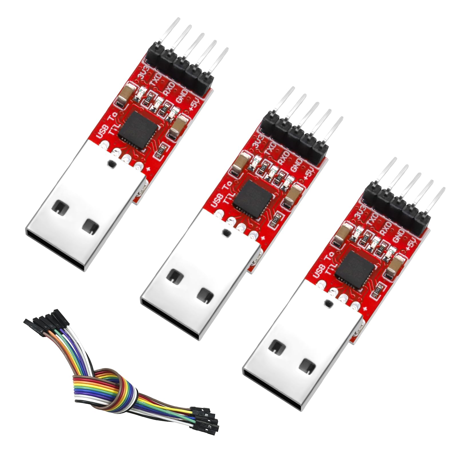 AZDelivery UART-TTL USB Adattatore Con Convertitore CH340G 3.3V E 5V Con Cavo Jumper Compatibile Con Arduino Incluso Un E-Book