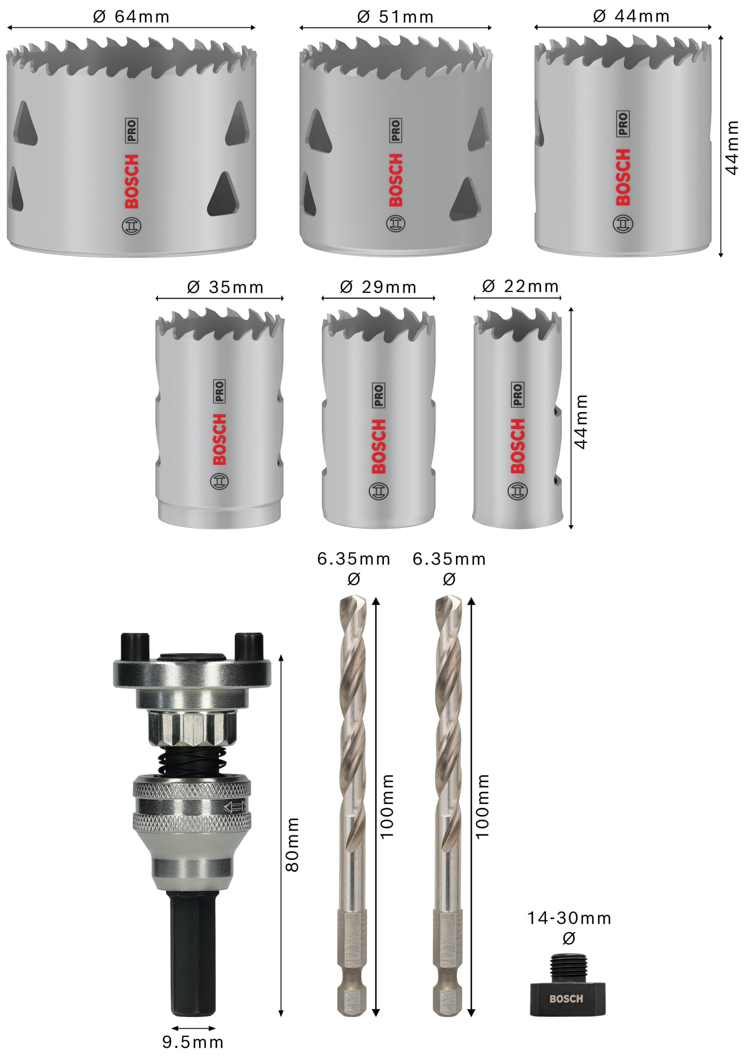 Bosch 10x Zestaw pił otwornic PRO Multi Material