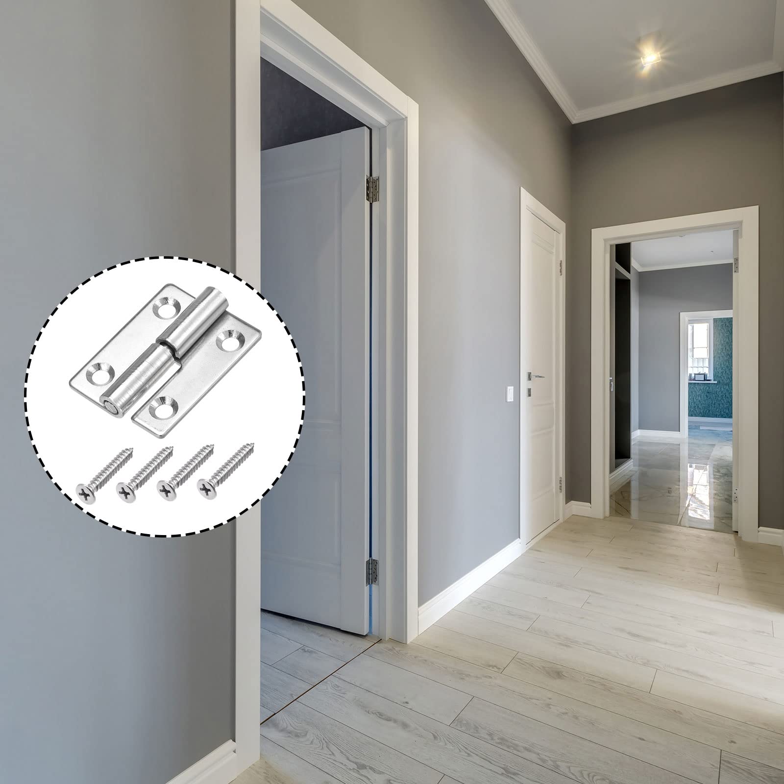 METALLIXITY Lift Off Hinge (50mm/2") 4Pcs, 304 Stainless Steel Left-Handed Slip Joint Small Flag Hinges - for Cabinet Door Silver Tone - Image 3