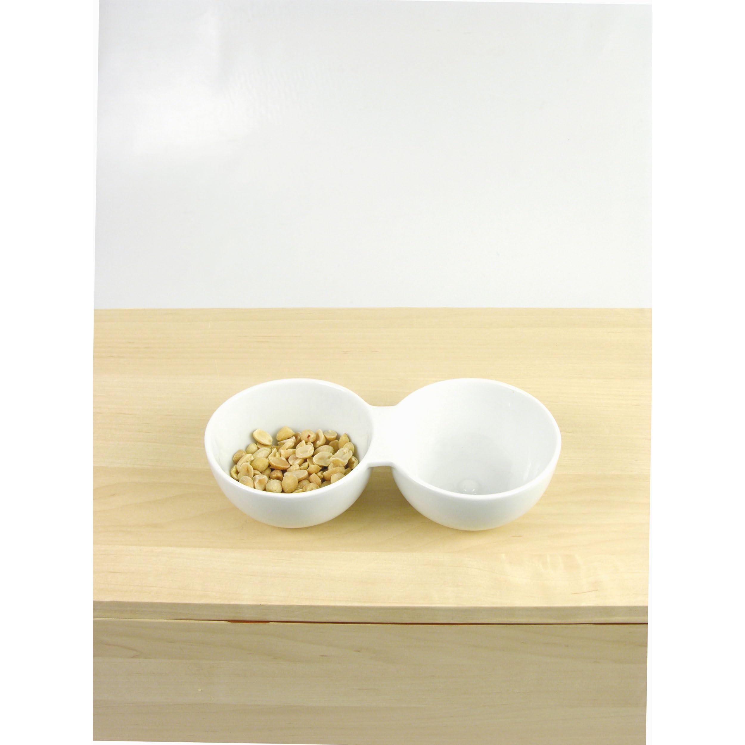 Authentics Double bol Smart, bol de service, bol à snacks, porcelaine, blanc