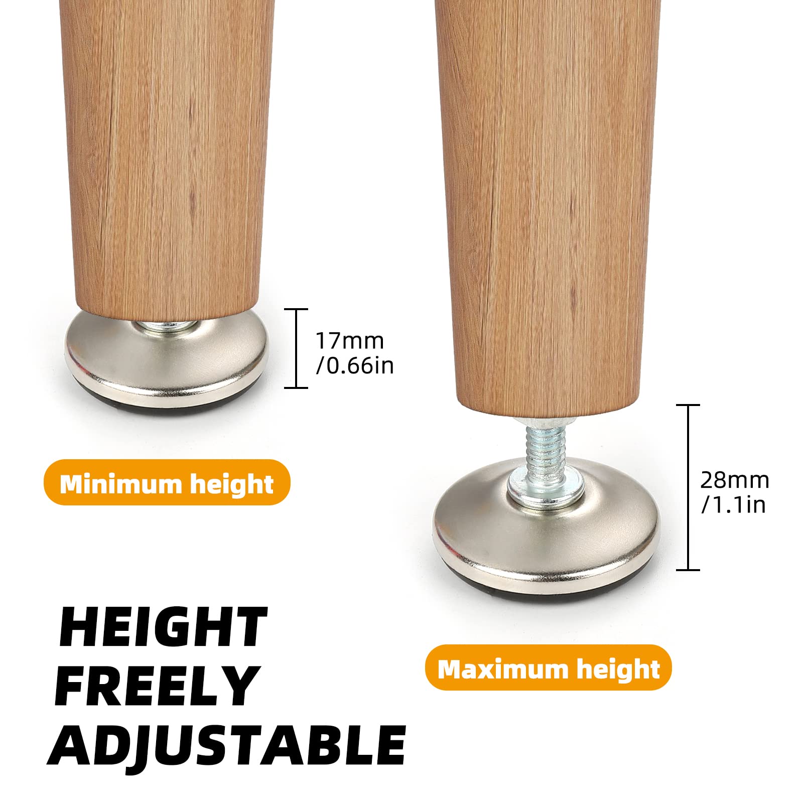 1/4 UNC Threaded FurnitureLevelerAdjustableFurniture