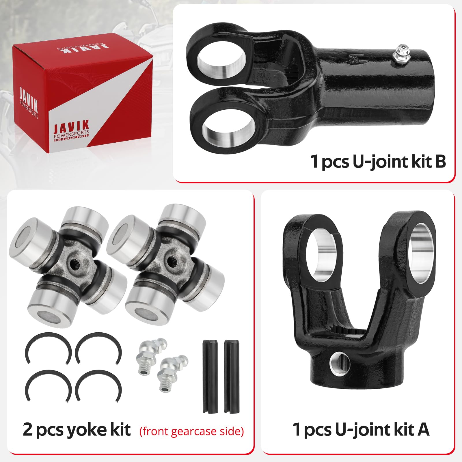 Front Prop Shaft Yoke & U-Joint (2 Side) For Polaris RZR 570 800 - Foto 6