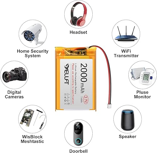 Miniatura 5 de 4pcs 3.7V 2000mAh 103450 batería de polímero de litio 1S LiPo batería recargable con placa de protección, enchufe micro PH2.0 compatible con